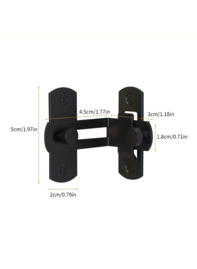 Black Stainless Steel Right Angle Door Latch 90 Degree Anti Theft Pet Cage Lock Buckle Adjustable Arm Home Security - Image 4