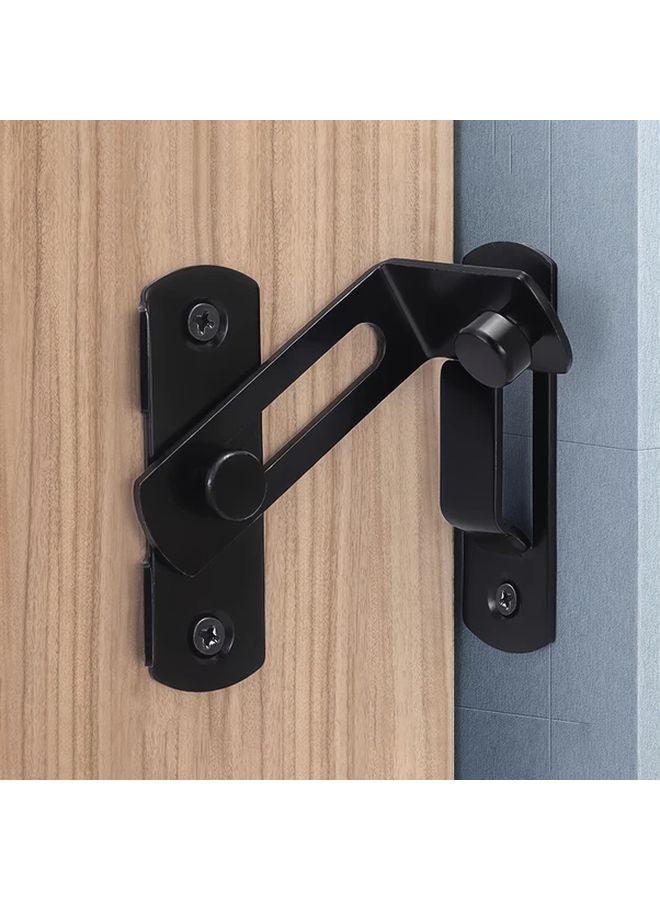 Black Stainless Steel Right Angle Door Latch 90 Degree Anti Theft Pet Cage Lock Buckle Adjustable Arm Home Security - Image 2
