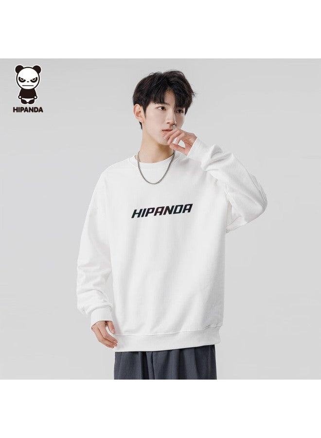 Hipanda Men's Sweatshirt, Autumn Fashion, Colorful Temperature-adjustable Style, American Retro Couple Round Neck Loose Top, White, Size L - Image 3