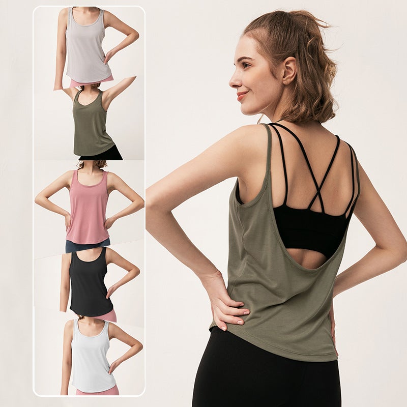 Generic Sleeveless Sports Tank Top Womens Fitness Yoga Wear Green  - Image 1