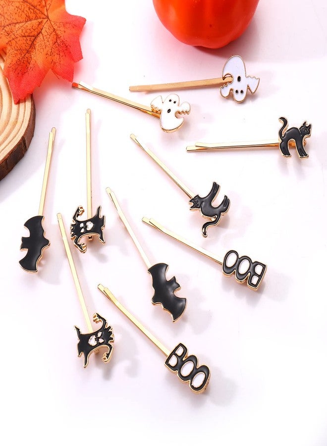 HZEYN 12 Pack Hallowen Hair Clips Spooky Ghost Spider Bat Devil Tree Bobby Pins Hair Accessories Costume Jewelry for Women Halloween Party Supplies (BOO Devil Tree) - Image 4