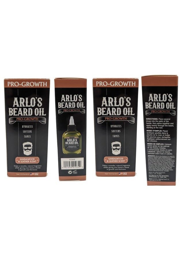 Arlo's Pro Growth Beard Oil - Sandalwood Leather Scent 2.5 oz. - Promotes Beard Hair Growth - Image 2