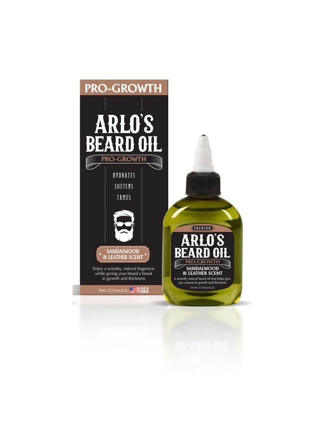 Arlo's Pro Growth Beard Oil - Sandalwood Leather Scent 2.5 oz. - Promotes Beard Hair Growth - Image 5