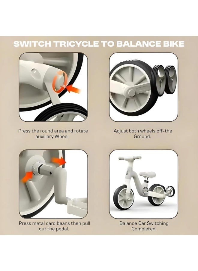 Macon 2-in-1 Kids Balance Bike & Tricycle with Detachable Pedals – Adjustable Seat, Training Wheels for Toddlers 2-6 Years Old - Image 3