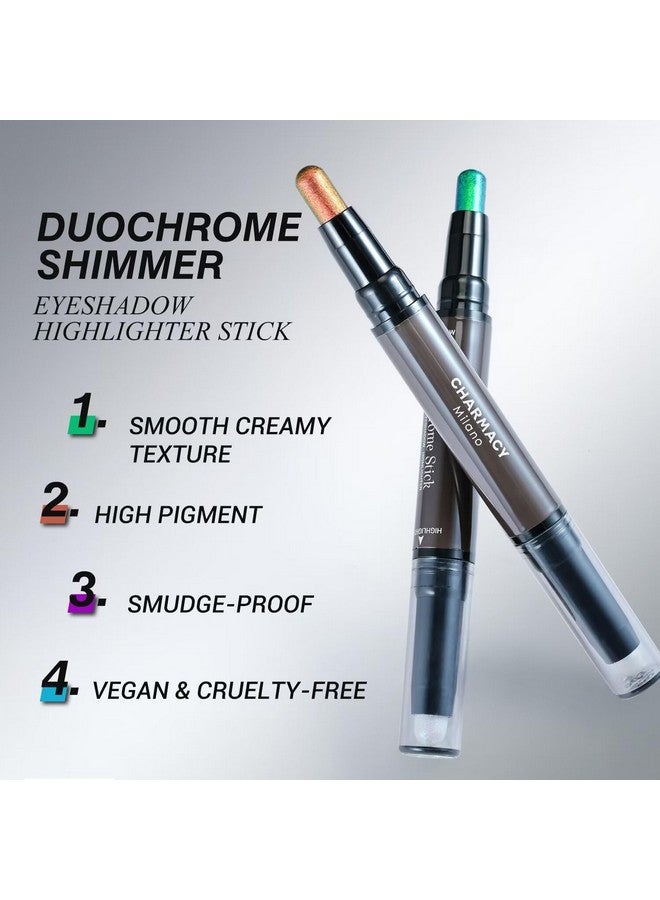 CHARMACY Multichrome 2 In 1 Cream Eyeshadow Stick, Waterproof Eye Brightener Highlighter Stick Makeup, High Pigmented, Smudge-Proof, Vegan & Cruelty-Free (Set2-902/904/906) - Image 3