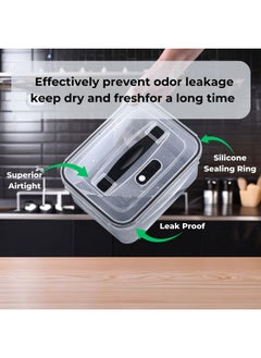 Kuber Industries Kuber Industries (Pack of 4) Food Containers | Storage Box for Fridge | Vegetable Fruit Boxes | Refrigerator Storage Box | Containers With Lid | Handheld Strainer Basket | HXP00741 | Transparent  - Image 4