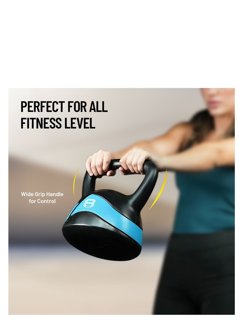 Axox Fitness Kettlebell 8kg-Vinyl Coated, Durable, Flat Base, Wide Grip for Strength, Cardio & Home Workouts - Image 2