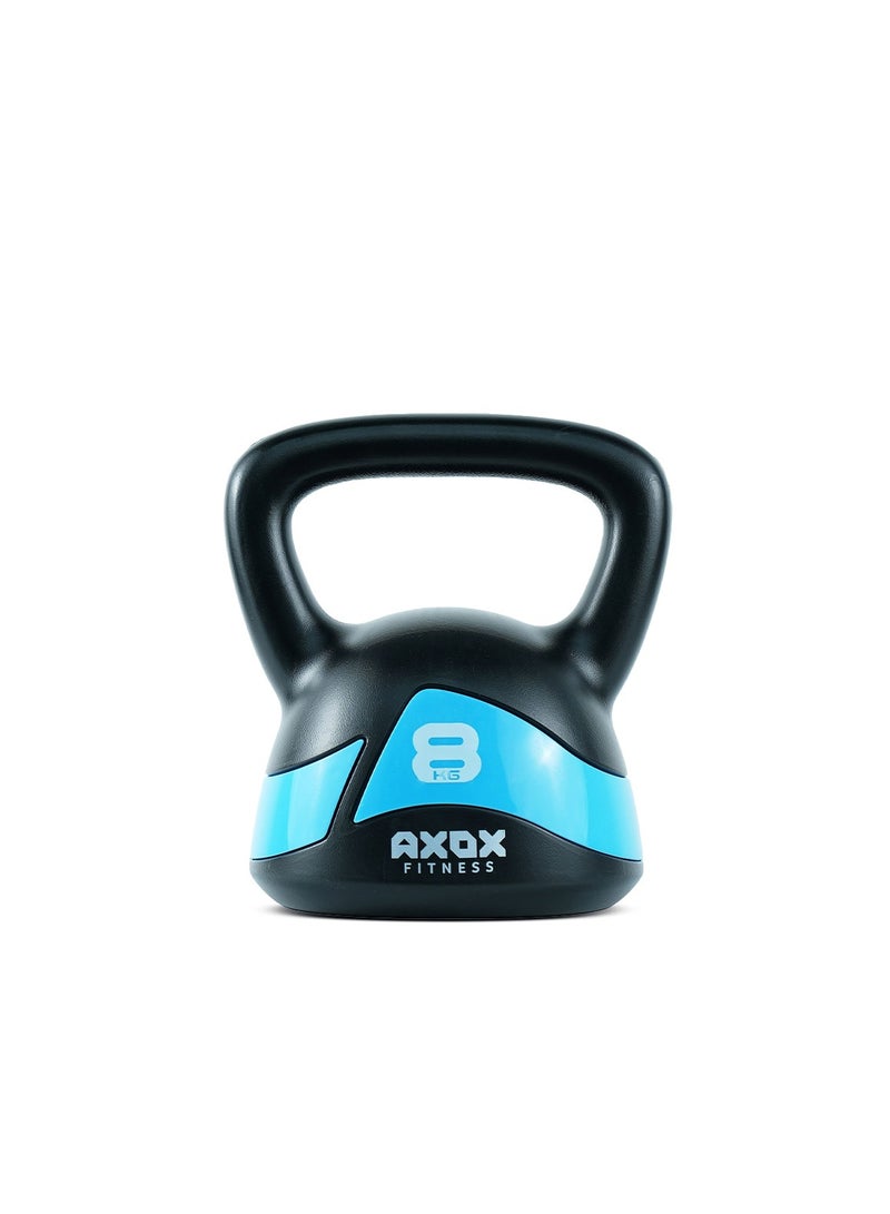 Axox Fitness Kettlebell 8kg-Vinyl Coated, Durable, Flat Base, Wide Grip for Strength, Cardio & Home Workouts - Image 1