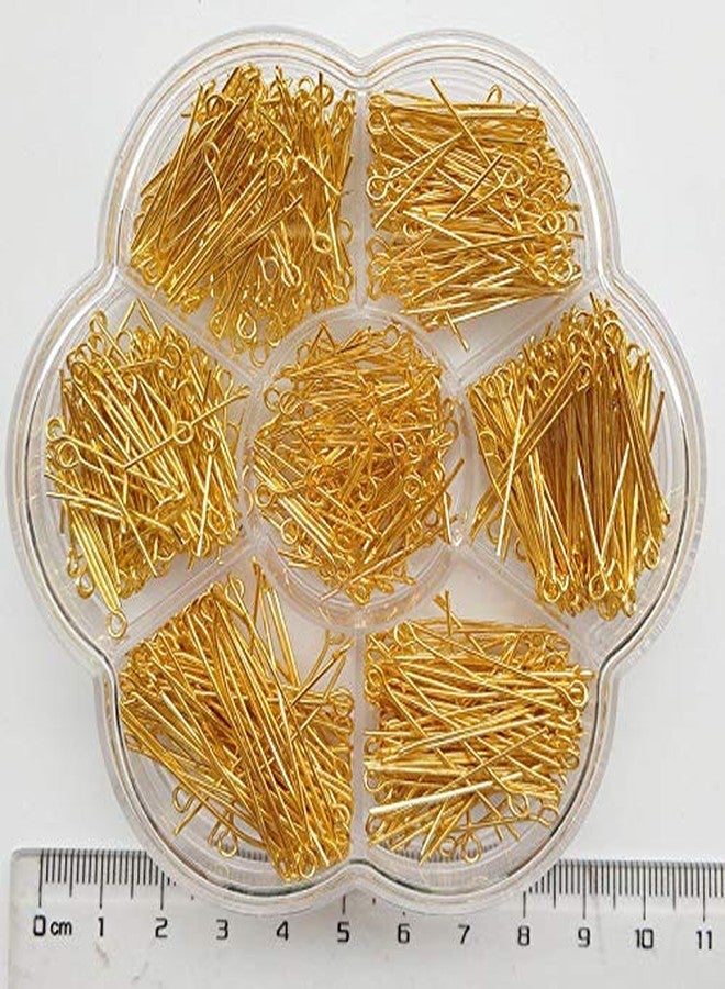 Chenkou Craft 700pcs Assorted of 7 Sizes Gold Mix Eye Pins for Jewelry Making (Gold, Mix) - Image 3