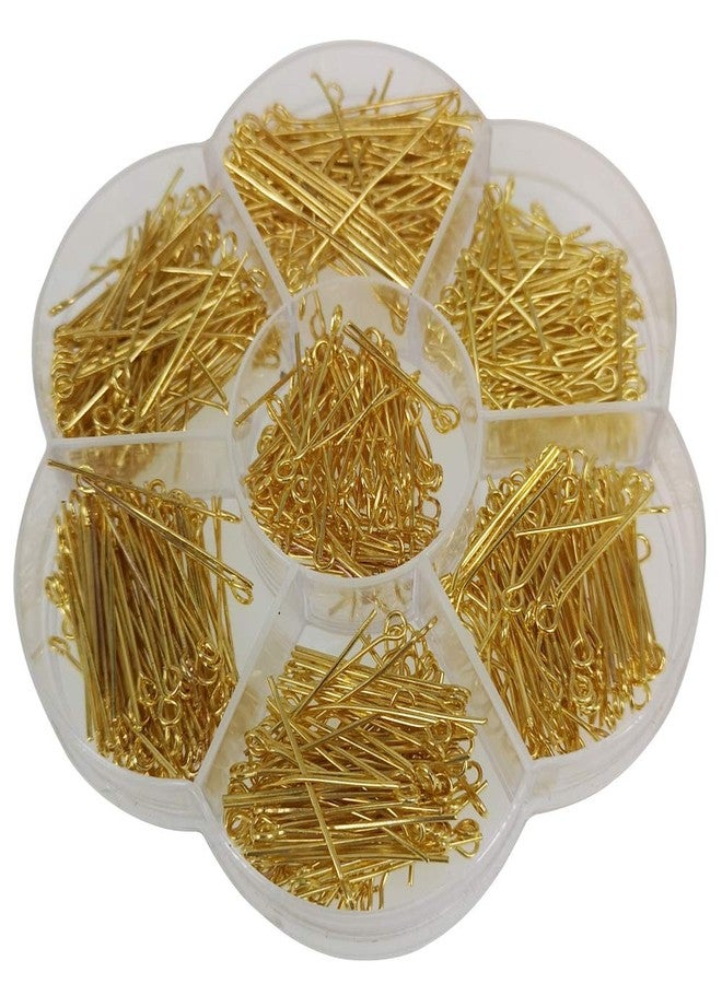 Chenkou Craft 700pcs Assorted of 7 Sizes Gold Mix Eye Pins for Jewelry Making (Gold, Mix) - Image 1