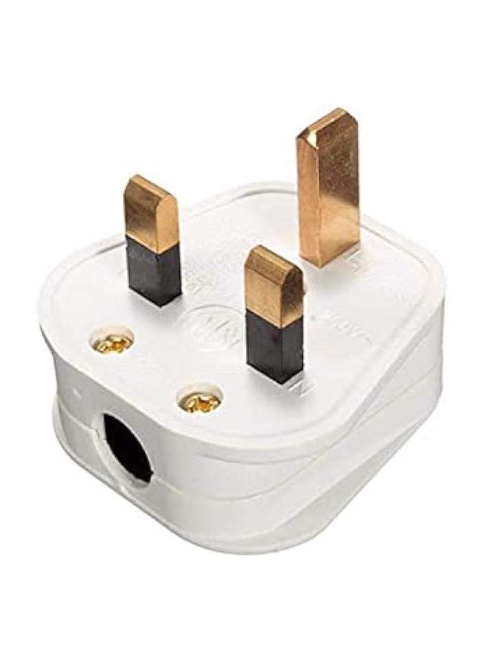 erorex 13A 3 Pin Plug Fused UK White 739401 (Pack of 3) - Image 1