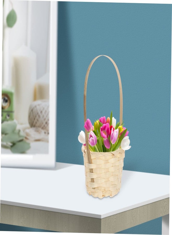 IMIKEYA مجموعة من 8 قطع من مفارش النزهة الصغيرة المنسوجة من إيميكيا مع مقابض - مصنوعة يدويًا لتزيين حفلات الزفاف - هدايا للحفلات أو مشاريع حرفية للاحتفالات الريفية ذات الطابع العتيق - Image 4