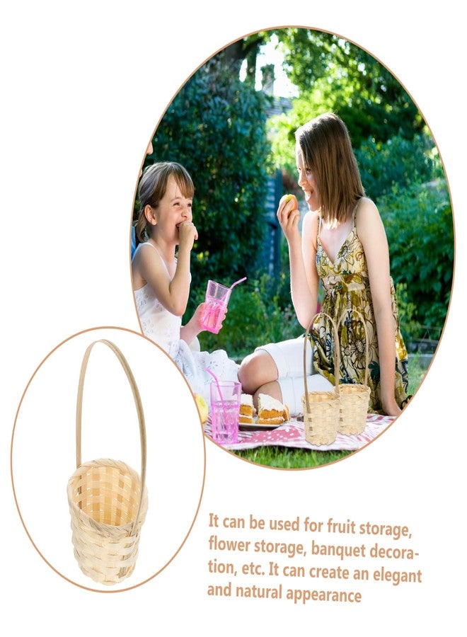 IMIKEYA مجموعة من 8 قطع من مفارش النزهة الصغيرة المنسوجة من إيميكيا مع مقابض - مصنوعة يدويًا لتزيين حفلات الزفاف - هدايا للحفلات أو مشاريع حرفية للاحتفالات الريفية ذات الطابع العتيق - Image 2