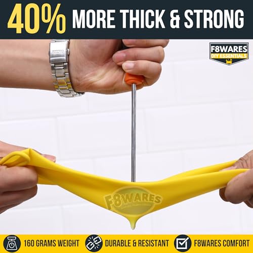 F8WARES 10 Pairs All Purpose Heavy duty Rubber Hand Gloves for Cleaning, Kitchen, Washing Utensils, Gardening, Industrial, Safety, Construction & More - Waterproof Bathroom & Toilet Gloves - Image 2