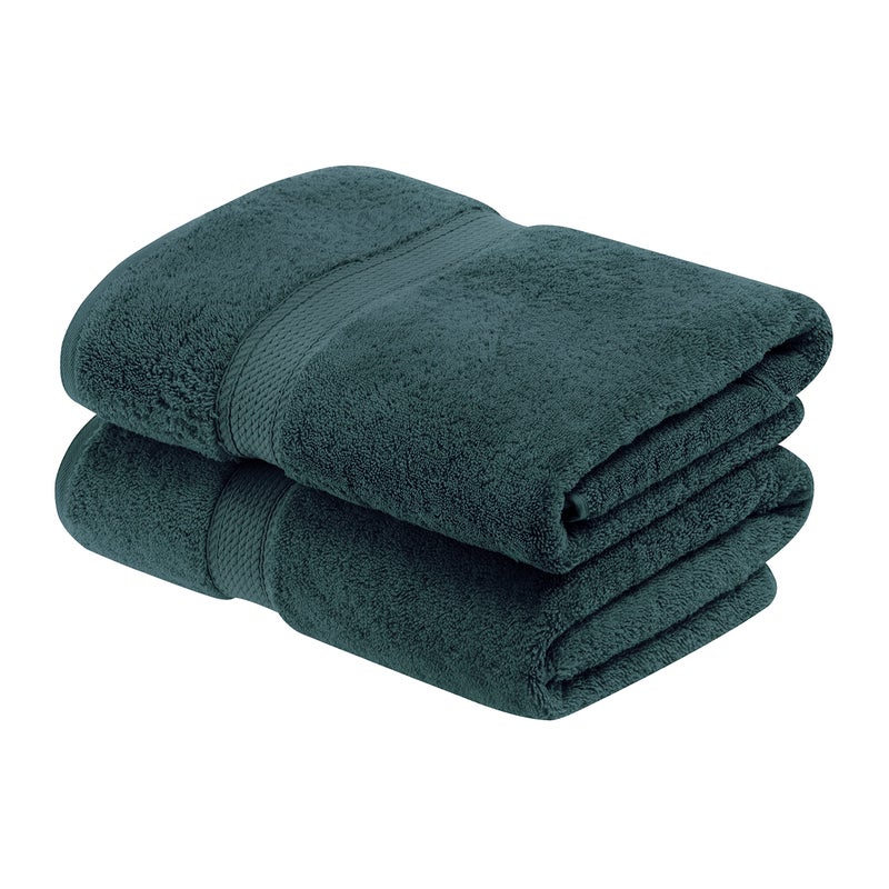 Superior Egyptian Cotton Pile Bath Towel Set of 2 Ultra Soft Luxury Towels Thick Plush Essentials Absorbent Heavyweight Guest Bath Hotel Spa Home Bathroom Shower Basics Teal