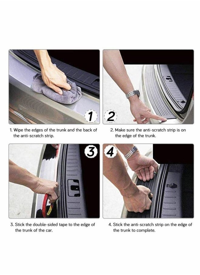 Generic Door Sill Protector, Car Door Guard Bumper Flexible Spoiler Rubber Skirt Protector Carbon Fiber Front Bumper Spoiler Bendable Door Sill Scuff Bumper with Strong Adhesive for Any Car  - Image 2