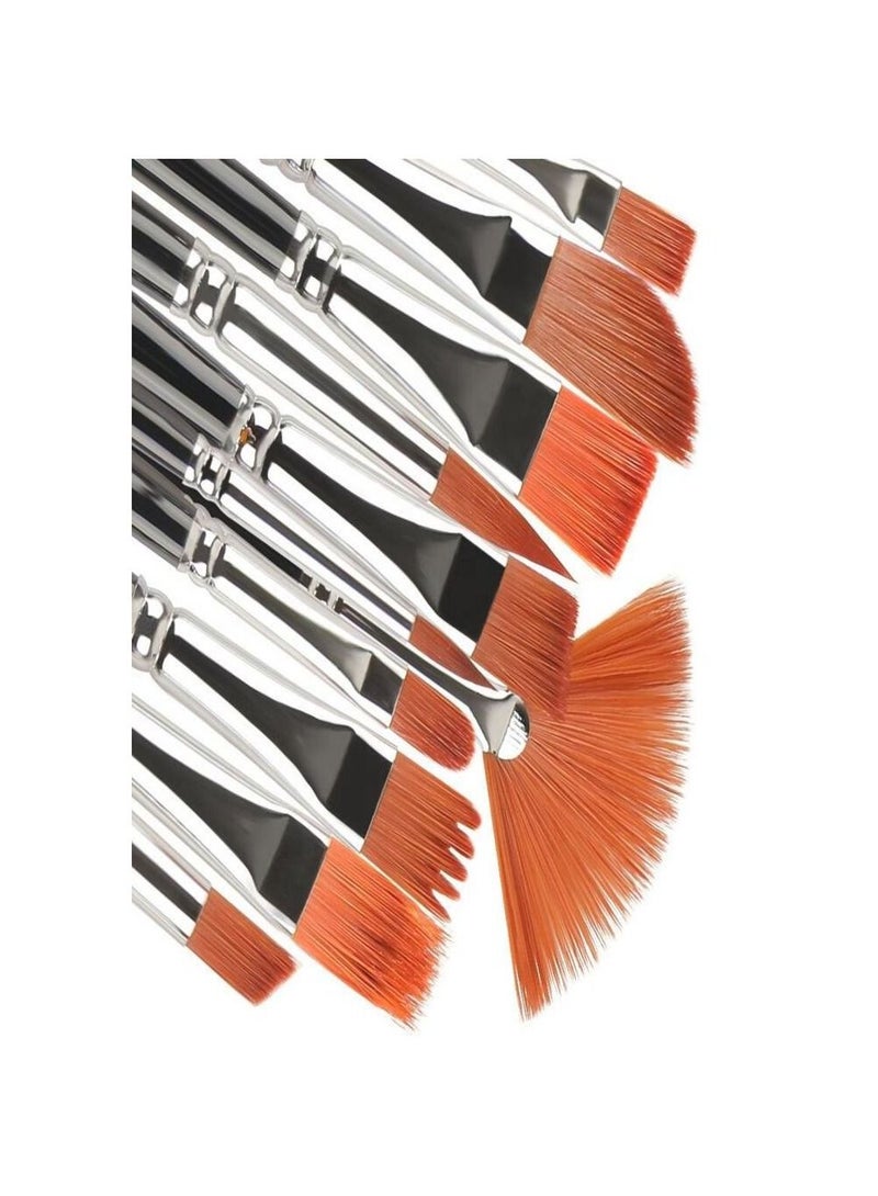 Smart 12 PCS Nylon Hair Wooden Handle Painting Brushes Drawing Waterproof Artist - Image 2