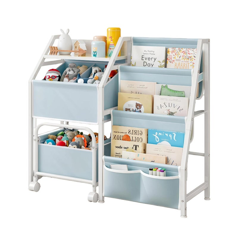 SUOERNUO Kids Bookshelf and Toy Storage 3 Tier Toddler Bookshelf Baby Bookcase Montessori Toy Organizer for Kids Room Nursery Playroom Bedroom - Image 1