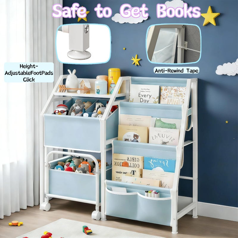 SUOERNUO Kids Bookshelf and Toy Storage 3 Tier Toddler Bookshelf Baby Bookcase Montessori Toy Organizer for Kids Room Nursery Playroom Bedroom - Image 5