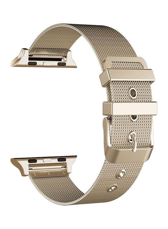 NIBEMINENT Watchband For Apple Watch Series 7 6 & SE 5 4 3 2 1 Retro Gold - Image 1