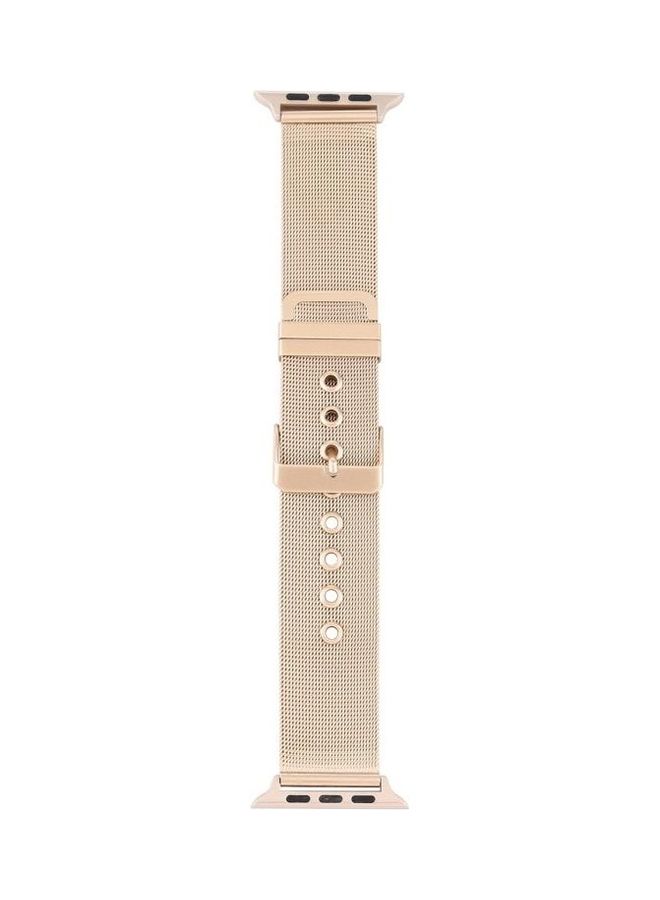 NIBEMINENT Watchband For Apple Watch Series 7 6 & SE 5 4 3 2 1 Retro Gold - Image 4