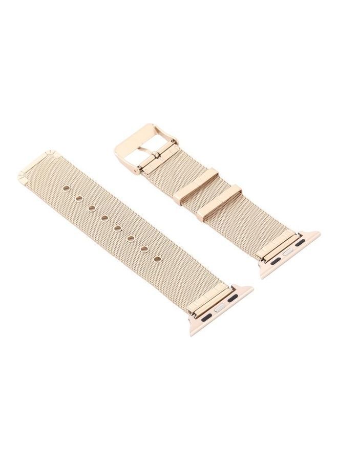 NIBEMINENT Watchband For Apple Watch Series 7 6 & SE 5 4 3 2 1 Retro Gold - Image 3