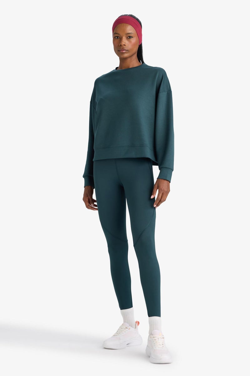 DeFacto Green Woman DeFactoFit Oversize Long Sleeve Modal Sweatshirt Casual - Image 2