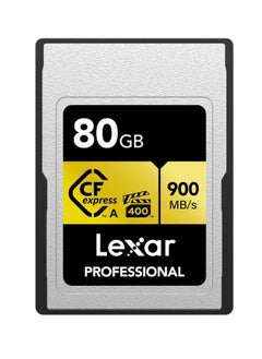 80GB Professional CFexpress Type A Gold Series Memory Card, Up to 900MB/s Read, Cinema-Quality 8K Video, Rated VPG 400 (LCAGOLD080G-RNENG)