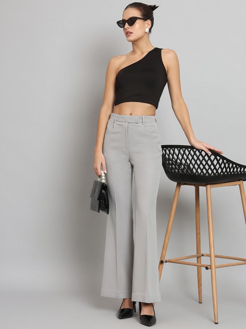 Powersutra Mid Waist Bell Bottom Trouser - Grey for Women - Image 4