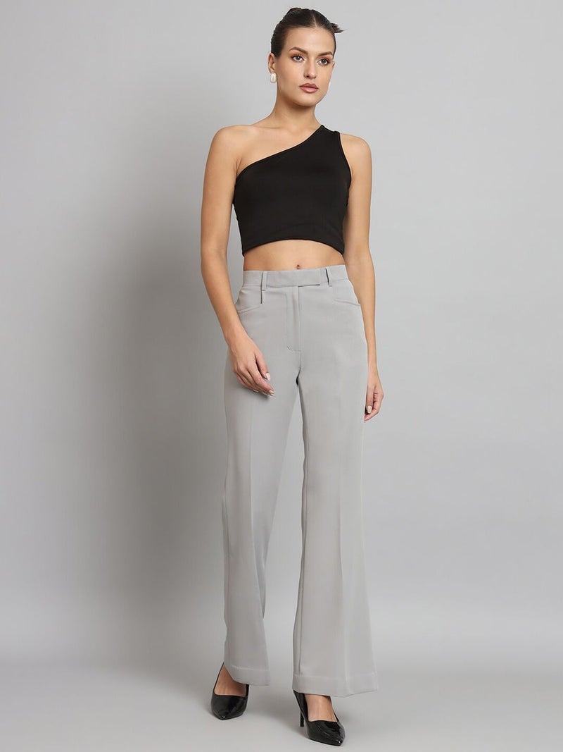 Powersutra Mid Waist Bell Bottom Trouser - Grey for Women - Image 5