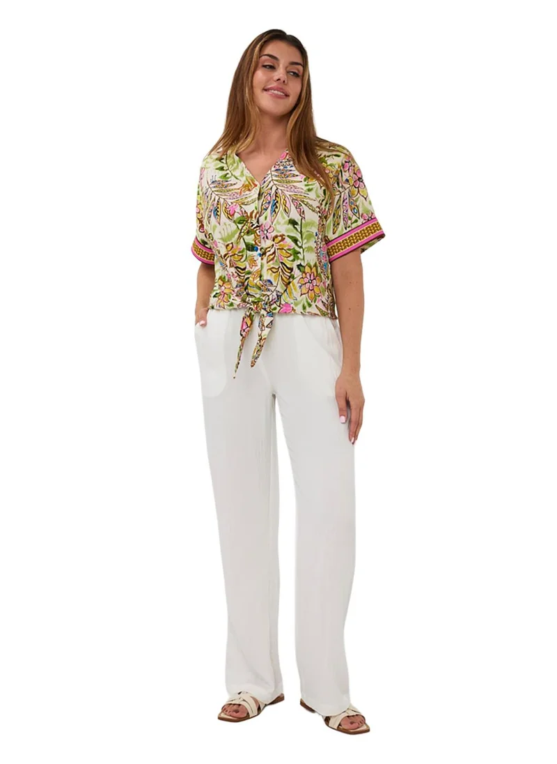EsQualo Esqualo Blouse Knot Jungle Print