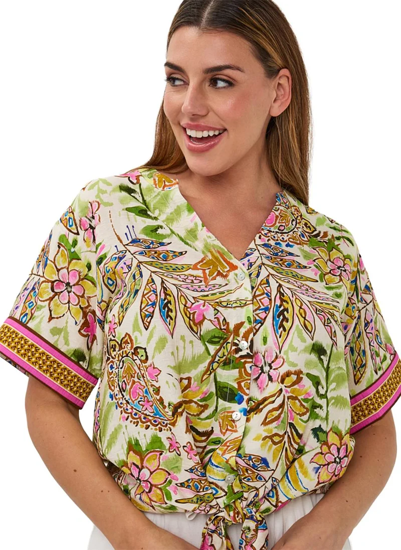 Esqualo  Esqualo Blouse Knot Jungle Print for Women | Best Price UAE