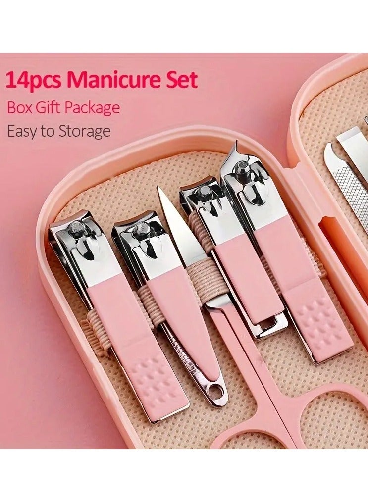 جلوسكي مجموعة من 14 قطعة من الفولاذ المقاوم للصدأ أدوات مانيكير وأدوات الأقدام، تتميز بأسلوب حديث مقعر الأظافر الحافة وأدوات الاستمالة، بما في ذلك صندوق تخزين محمول-مجموعة عناية بالأظافر عديمة الرائحة للجنسين - Image 4