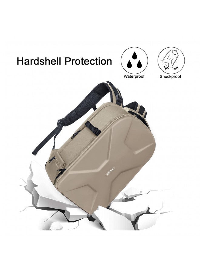 Mosiso حقيبة ظهر كاميرا MOSISO، حقيبة كاميرا للتصوير DSLR/SLR/مرآة 15-16 بوصة مقاومة للماء مع حافظة صلبة وحامل ثلاثي الأرجل وفتحة لابتوب متوافقة مع كانون/نيكون/سوني، لون جمل - Image 3