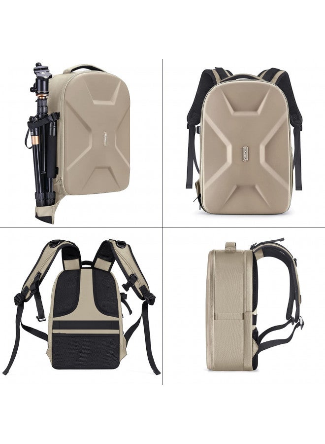 Mosiso حقيبة ظهر كاميرا MOSISO، حقيبة كاميرا للتصوير DSLR/SLR/مرآة 15-16 بوصة مقاومة للماء مع حافظة صلبة وحامل ثلاثي الأرجل وفتحة لابتوب متوافقة مع كانون/نيكون/سوني، لون جمل - Image 4