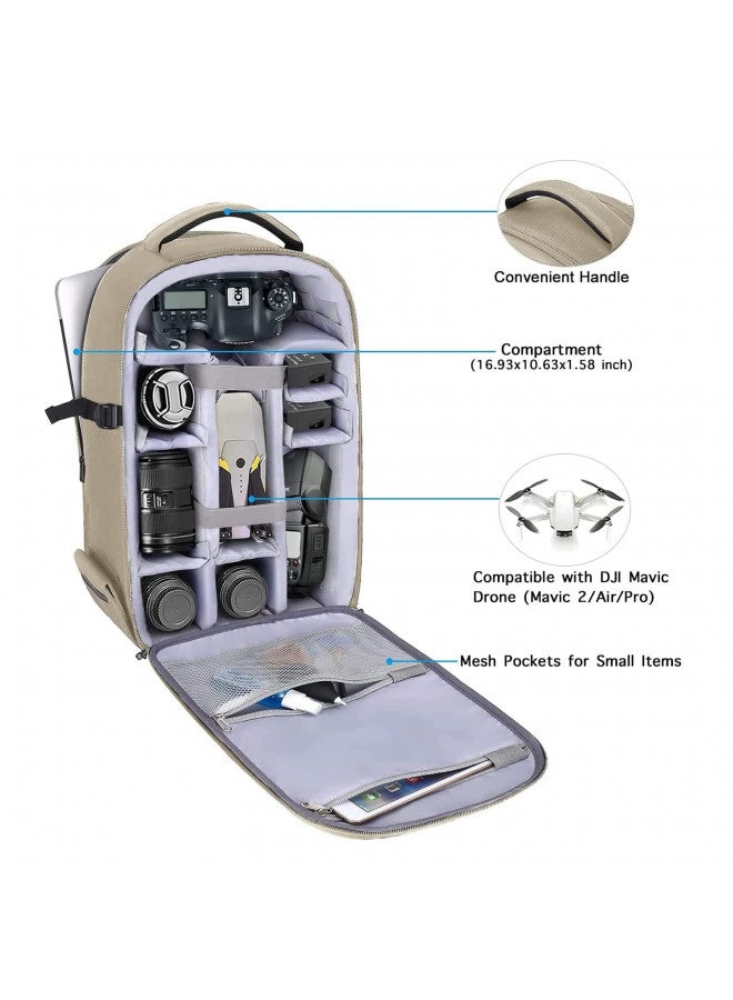 Mosiso حقيبة ظهر كاميرا MOSISO، حقيبة كاميرا للتصوير DSLR/SLR/مرآة 15-16 بوصة مقاومة للماء مع حافظة صلبة وحامل ثلاثي الأرجل وفتحة لابتوب متوافقة مع كانون/نيكون/سوني، لون جمل - Image 1
