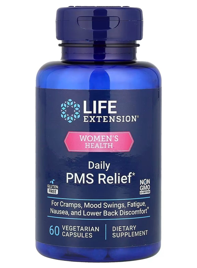 Life Extension, Women's Health, Daily PMS Relief, 60 Vegetarian Capsules - Image 1