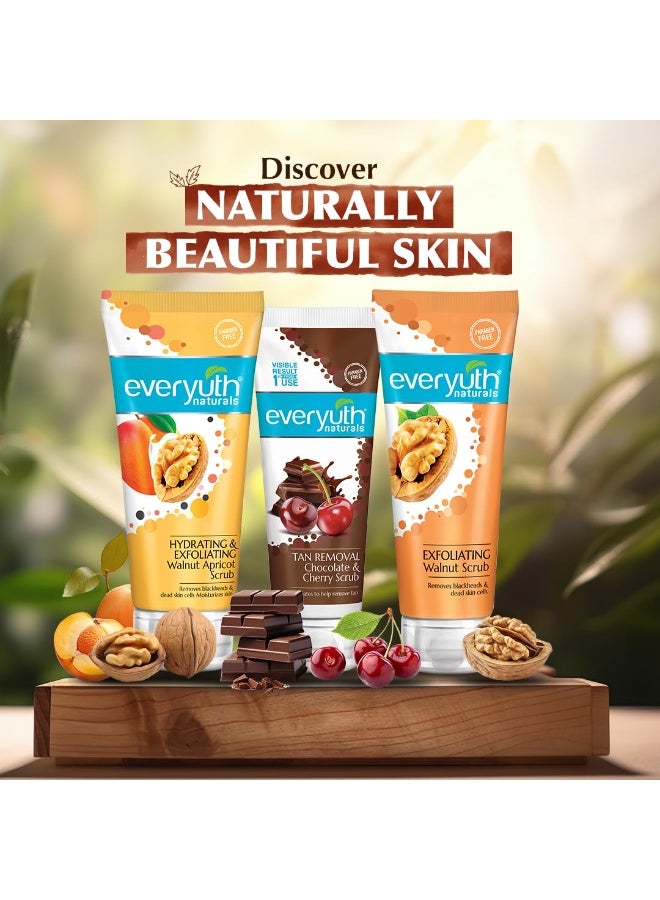 إيفريوث مقشر إزالة السمرة من Everyuth Naturals بالشوكولاتة والكرز | تان، إزالة السموم، تنظيف البشرة | خالٍ من البارابين | مضاد للأكسدة بالشوكولاتة والفيتامينات المتعددة بالكرز | للبشرة الدهنية، الجافة، العادية، المختلطة، والحساسة - 100 غرام (عبوة من قطعتين) - Image 5