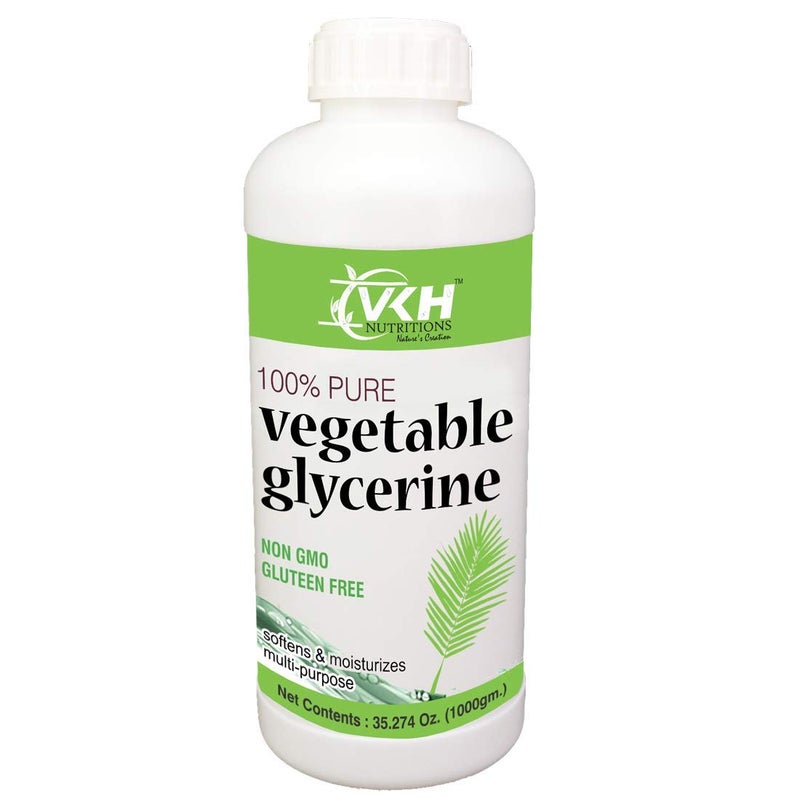 VKH Nutritions Vegetable Glycerin 1000gmPure Edible Glycerin Food Grade Glycerine for Skin Body Face Lips Hair Soap Cosmetics and Cake PreparationPack of 3 3000GM - Image 2