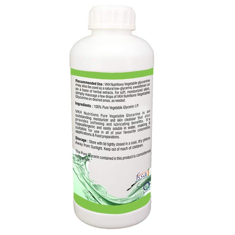 VKH Nutritions Vegetable Glycerin 1000gmPure Edible Glycerin Food Grade Glycerine for Skin Body Face Lips Hair Soap Cosmetics and Cake PreparationPack of 3 3000GM - Image 3