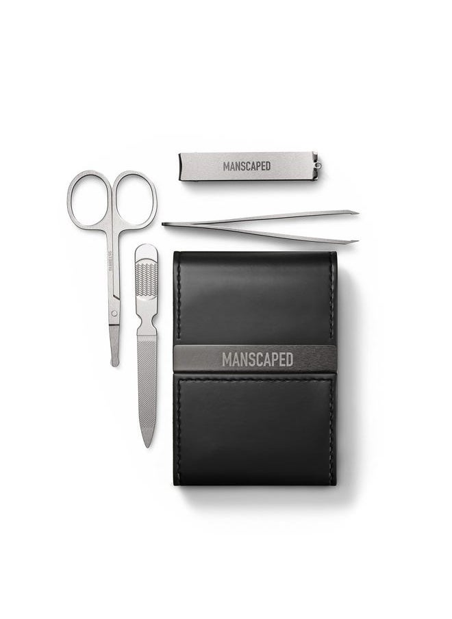 manscaped - ® Shears 2.0 Tempered Stainless Steel Men's Nail Kit, Fingernail Clippers, Safety Scissors, Tweezers and Nail File, Travel Manicure Pedicure Set, 4-Piece Luxury Grooming Kit with Compact Case - Image 1