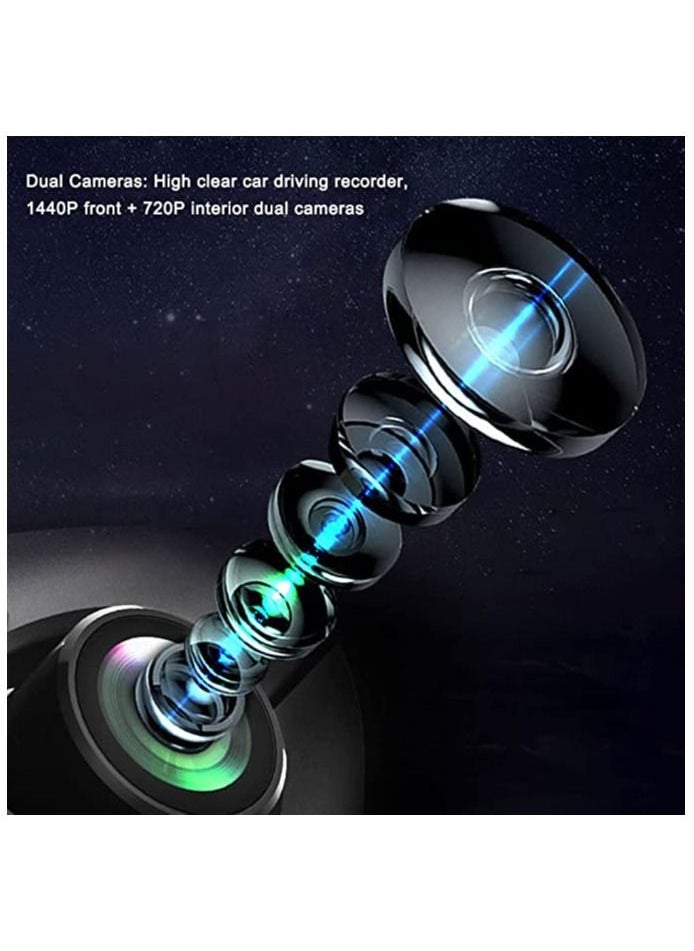 3D - Dash Cam Dual Camera 1440 Pixel Front and Inside 3 Inch - Image 1