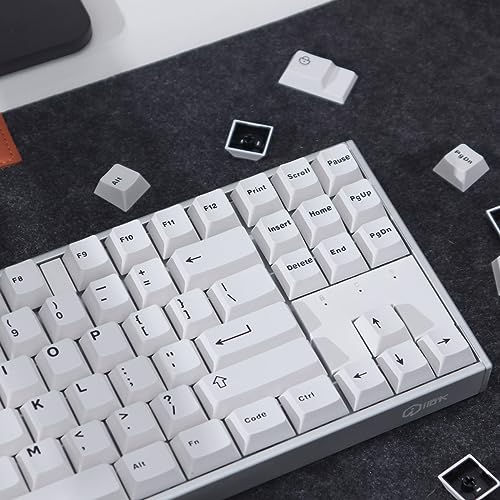 mintcaps Doubleshot PBT Keycap Set, Black White Keycaps 75 Percent, Cherry Profile Custom Key Caps for Mechanical Gaming Keyboards(121key,only keycaps) - Image 3