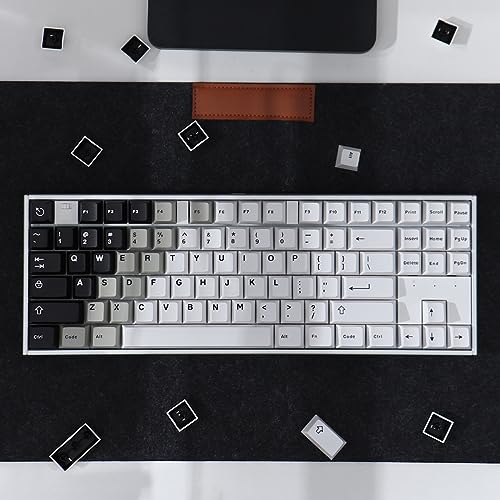 mintcaps Doubleshot PBT Keycap Set, Black White Keycaps 75 Percent, Cherry Profile Custom Key Caps for Mechanical Gaming Keyboards(121key,only keycaps) - Image 5