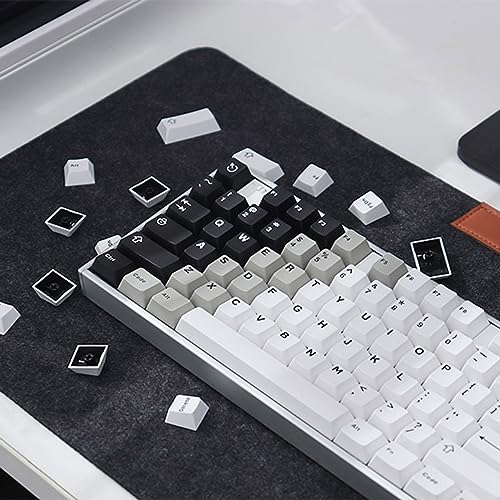 mintcaps Doubleshot PBT Keycap Set, Black White Keycaps 75 Percent, Cherry Profile Custom Key Caps for Mechanical Gaming Keyboards(121key,only keycaps) - Image 2