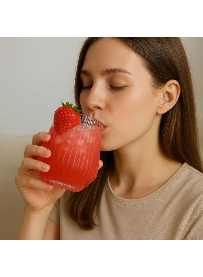 أكواب حفلات بلاستيكية سعة 14 أونصة، أكواب نبيذ وشمبانيا مخططة للاستخدام مرة واحدة، أكواب كوكتيل بلاستيكية بكميات كبيرة لحفلات الانتقال إلى منزل جديد، وحفلات الزفاف، والمناسبات (عبوة من 50 كوبًا) - Image 5