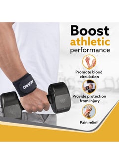 AGARO AGARO Neoprene Wrist Support Brace for Gym & Sports Activities, Strap for Pain Relief, For Men & Women, Free Size, Set of 2, Universal Size, Black  - Image 5