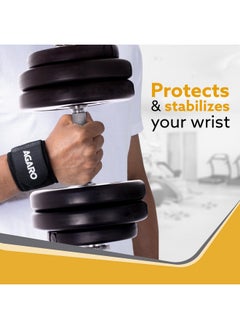 AGARO AGARO Neoprene Wrist Support Brace for Gym & Sports Activities, Strap for Pain Relief, For Men & Women, Free Size, Set of 2, Universal Size, Black  - Image 2