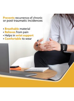 AGARO AGARO Neoprene Wrist Support Brace for Gym & Sports Activities, Strap for Pain Relief, For Men & Women, Free Size, Set of 2, Universal Size, Black  - Image 3