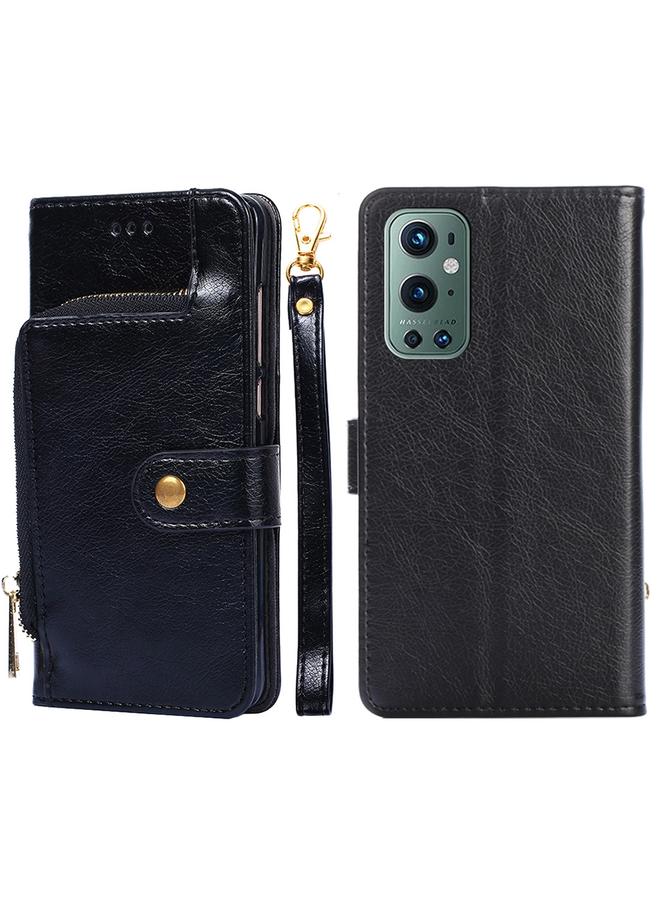 The Bros Zipper Bag PU + TPU Horizontal Flip Leather Case with Holder & Card Slot & Wallet & Lanyard For OnePlus 9 Pro